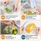 🔥100Pcs Medium Reusable Elastic Plastic Bowl Covers