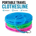 3 Roll Portable Clothesline – 196.85 Inch Adjustable Laundry Line, Windproof & Non-Slip⛺