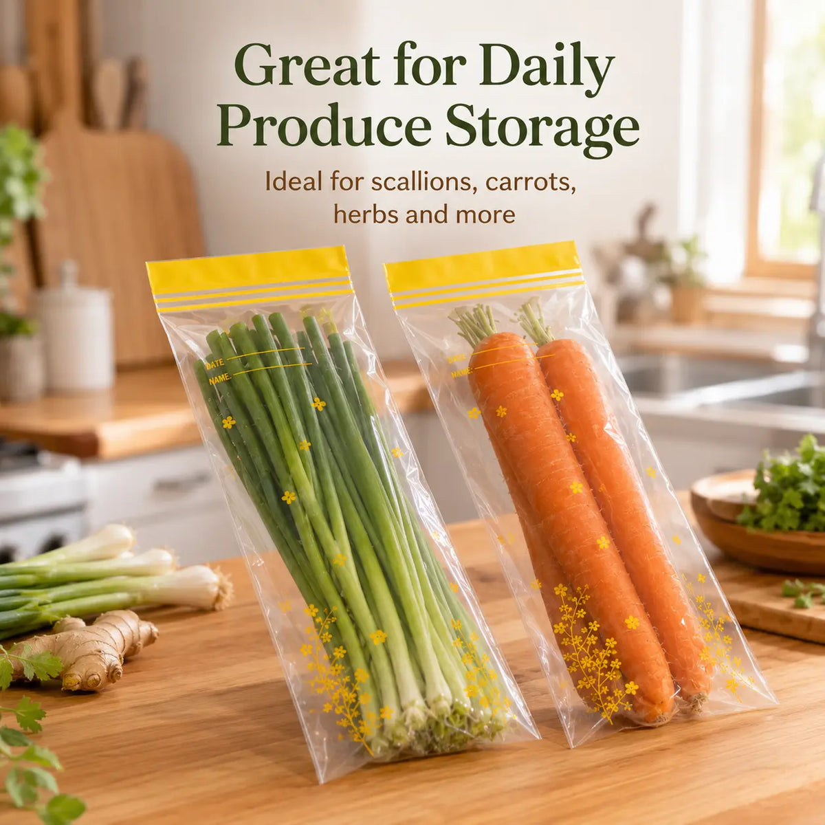15PCS Thick Double Seal Food Storage Bags, Reusable Self-Sealing Pouches