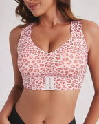 Cross Back Front Closure Wireless Posture Support Bra