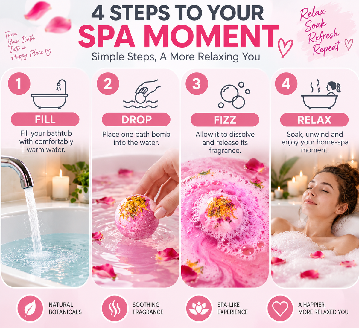 🌸 Botanical Bath Bombs – Turn Every Bath Into a Relaxing Home Spa
