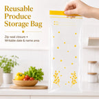 15PCS Thick Double Seal Food Storage Bags, Reusable Self-Sealing Pouches