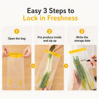 15PCS Thick Double Seal Food Storage Bags, Reusable Self-Sealing Pouches