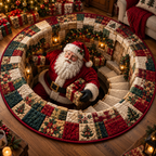 3D Santa Christmas Illusion Rug – Festive Holiday Floor Decor