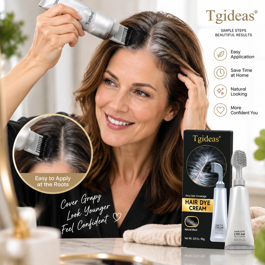 Tgideas Hair Dye Comb & Cream - 100% Gray Coverage, Covers Gray Hair Effortlessly