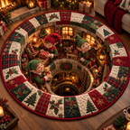 3D Santa Christmas Illusion Rug – Festive Holiday Floor Decor