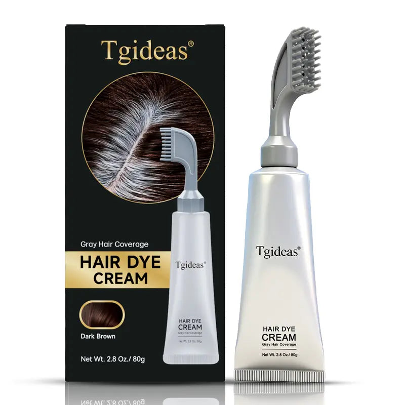 Tgideas Hair Dye Comb & Cream - 100% Gray Coverage, Covers Gray Hair Effortlessly