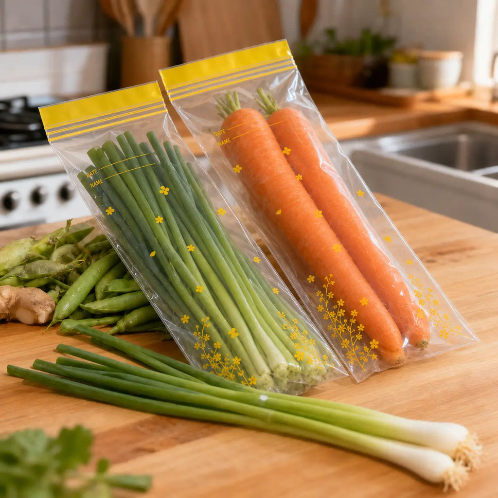 15PCS Thick Double Seal Food Storage Bags, Reusable Self-Sealing Pouches