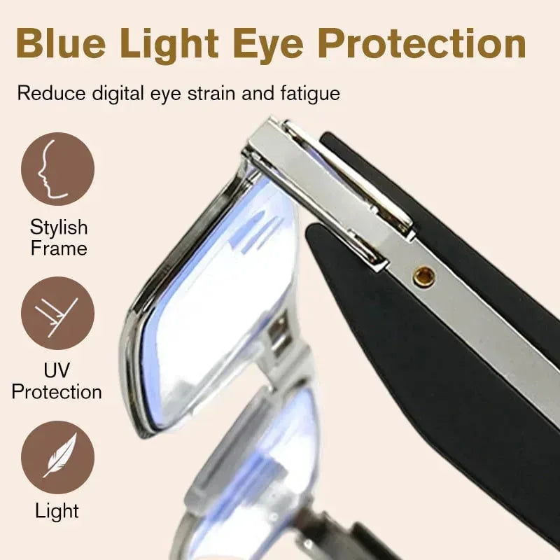 Adjustable Focus Blue Light Blocking Folding Glasses