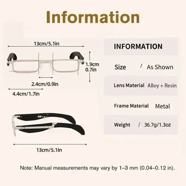 Adjustable Focus Blue Light Blocking Folding Glasses