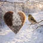 🐦 50% OFF | Handmade Heart-Shaped Alpaca Wool Bird Nesting Material Holder