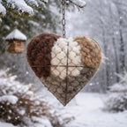 🐦 50% OFF | Handmade Heart-Shaped Alpaca Wool Bird Nesting Material Holder