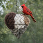 🐦 50% OFF | Handmade Heart-Shaped Alpaca Wool Bird Nesting Material Holder