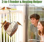 🐦 50% OFF | Handmade Heart-Shaped Alpaca Wool Bird Nesting Material Holder